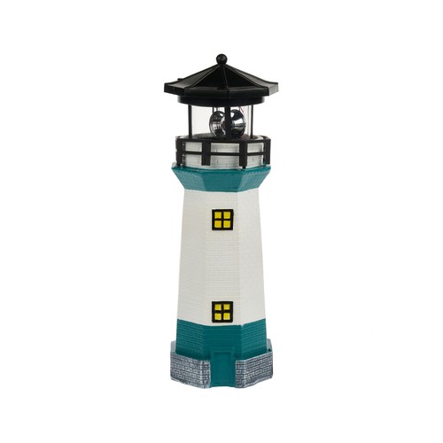 Faro de poliresina solar de 9x9x27,5 cm, GARDENSTAR.