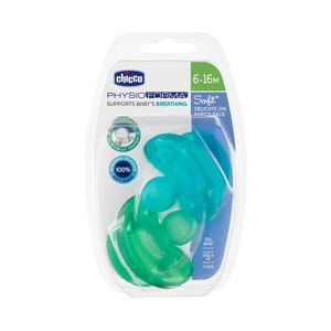 Physio soft Chupetes de silicona con tetinas anatómicas, para bebés de 6 a 16 meses 2 uds.