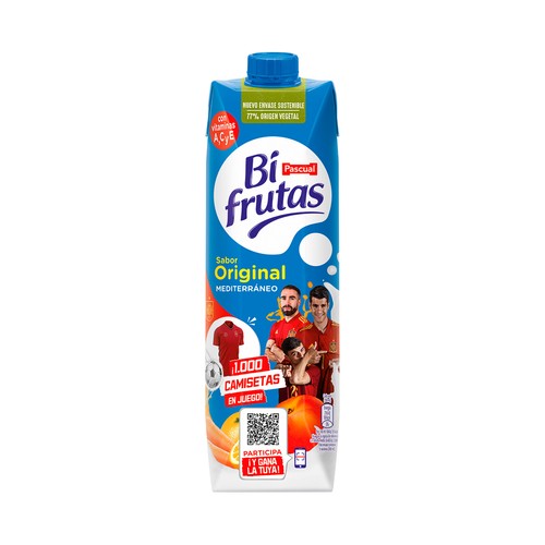 Leche con zumo de frutas mediterráneas BIFRUTAS de Pascual 1 l.