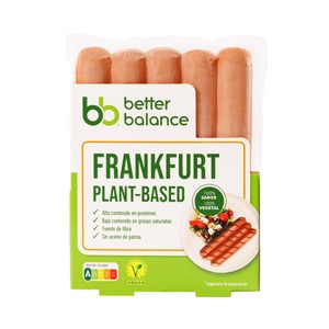 Imagen de BETTER BALANCE Salchichas vegetales cocidas y ahumadas tipo Frankfurt BETTER BALANCE 200 g.
