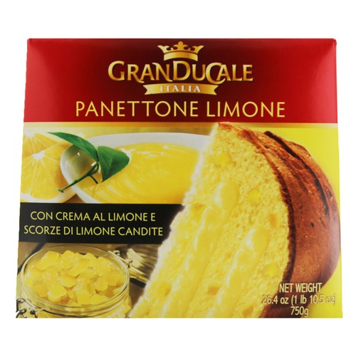 GRAN DUCALE Panettone con crema de limón y trozos de limón 750 g.