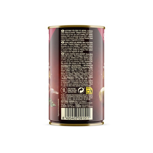 SARASA Aceituna rellena anchoa SARASA (Selección especial) 185 gr.