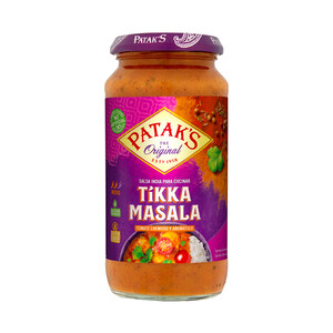 Imagen de PATAK'S Salsa de tomate con notas de cilantro y comino, Tikka Masala PATAK´S 450 g.