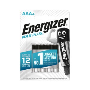 Imagen de Pack de 4 pilas alcalinas AAA, LR03, 1,5V, ENERGIZER Max Plus.