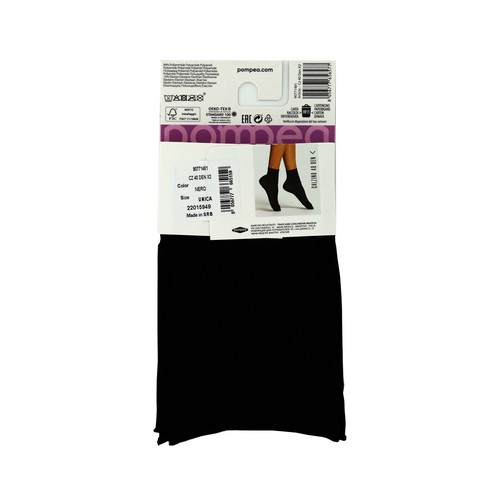 Pack de 2 pares de tobilleros, 40den, POMPEA, color negro, talla única.