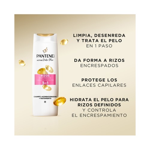PANTENE Nutri-plex Champú 3 en 1 para cabellos rizados 500 ml.