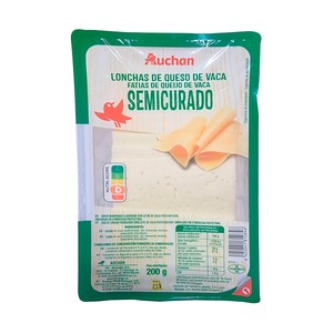 Imagen de AUCHAN Queso de vaca semicurado en lonchas 200 g Producto Alcampo.