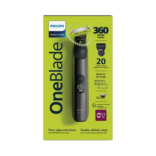 Afeitadora PHILIPS OneBlade Pro 360 QP6552/15, 2 en 1, para cara y cuerpo..