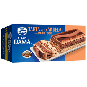 CAMY Tarta de helado de chocolate y galleta, recubierta de cacao CAMY Gran dama de Nestlé 750 ml.