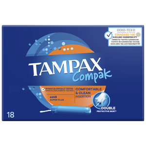 Imagen de TAMPAX Tampones super plus con aplicador TAMPAX Compak 18 uds