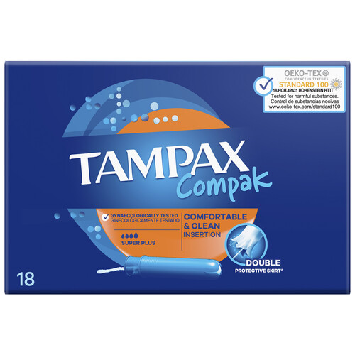 TAMPAX Tampones super plus con aplicador TAMPAX Compak 18 uds