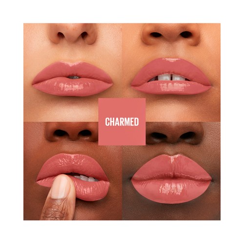 MAYBELLINE Superstay vinyl ink tono 100 Charmed  Lápiz de labios en tinta líquida con acabado efecto vinilo.