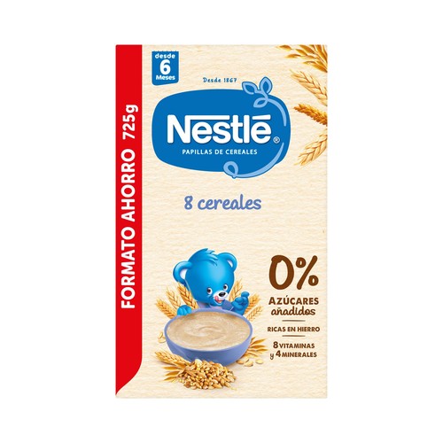 NESTLÉ Papilla de 8 cereales integrales, a partir de 6 meses NESTLÉ 725 g.