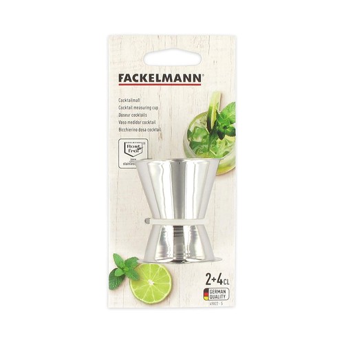 Vaso medidor para cócteles, 2 + 4 cl. FACKELMANN.
