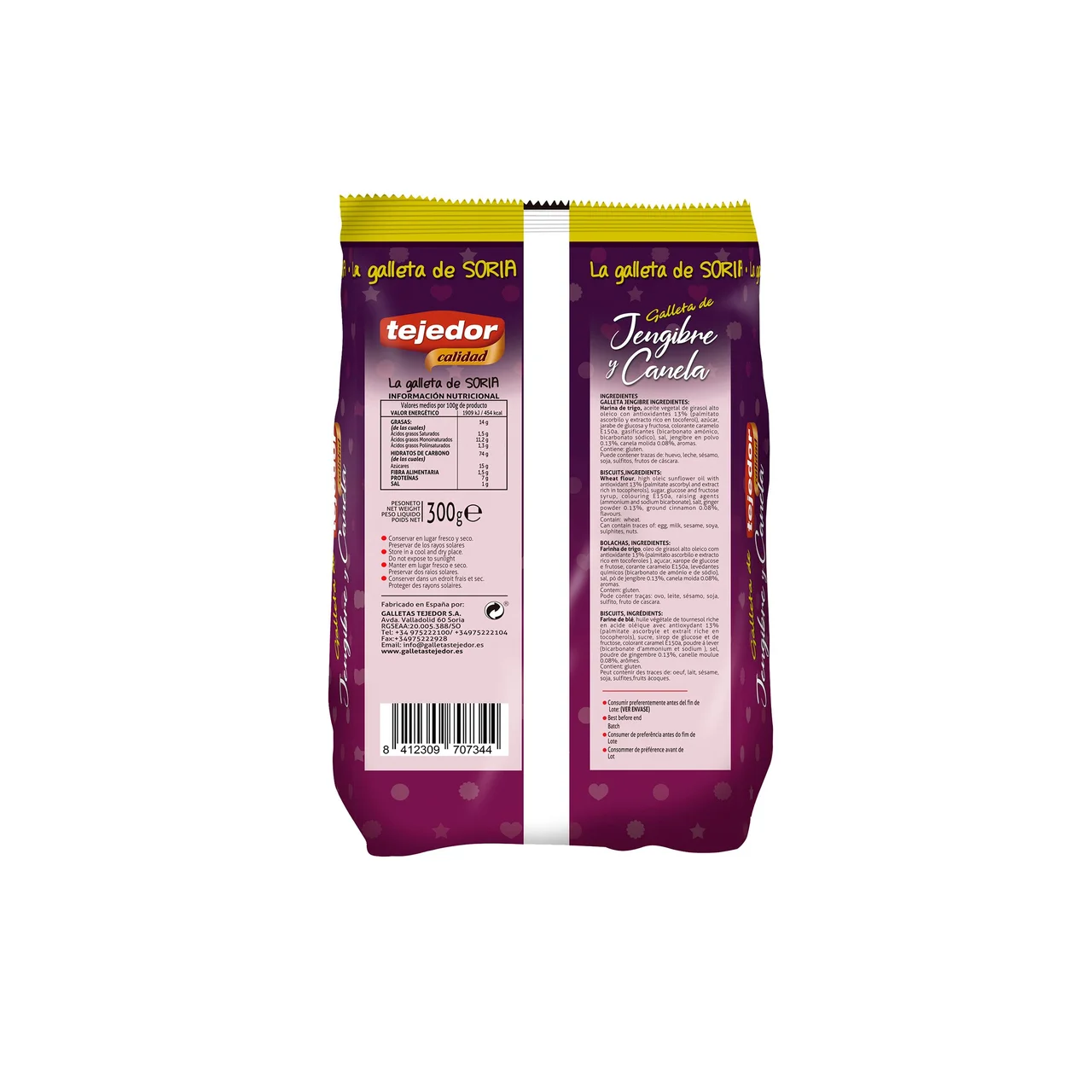 Galletas de jengibre y canela 300 g.