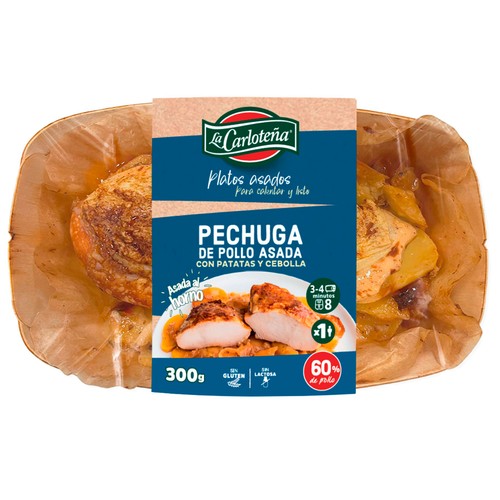 LA CARLOTEÑA Pechuga de pollo asada con patatas y cebolla - 300g.