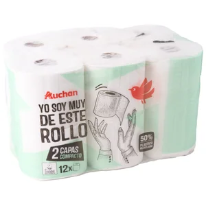 PRODUCTO ALCAMPO Papel higiénico compacto de doble capa con certificado Ecolabel 12 uds.