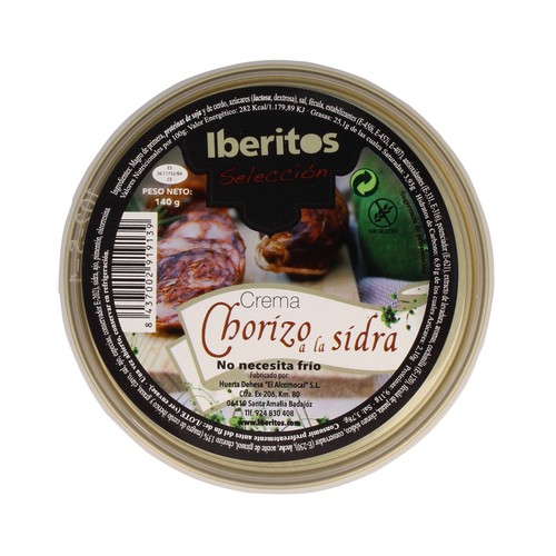 IBERITOS Crema de chorizo a la sidra IBERITOS lata 140 g.