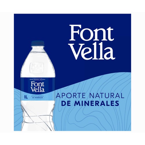 FONT VELLA Agua mineral botella de 1 l.