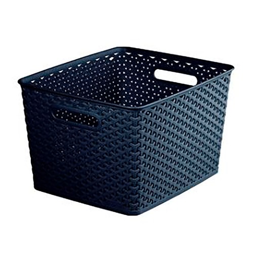 Cesta de plástico rectangular 18L., color gris ACTUEL.