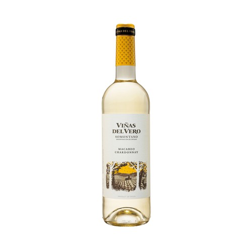 Vino blanco con denominación de origen Somontano VIÑAS DEL VERO botella de 75 cl.