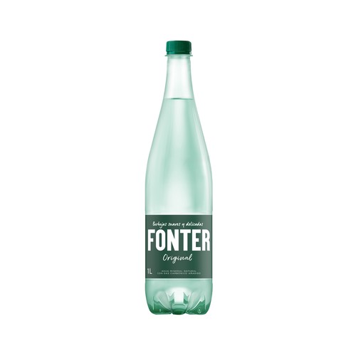 Agua mineral con gas FONTER botella de 1 l.