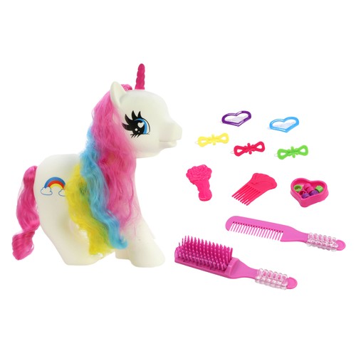 Mi fantástico unicornio Rainbow con accesorios para el pelo, ONE TWO FUN ALCAMPO.