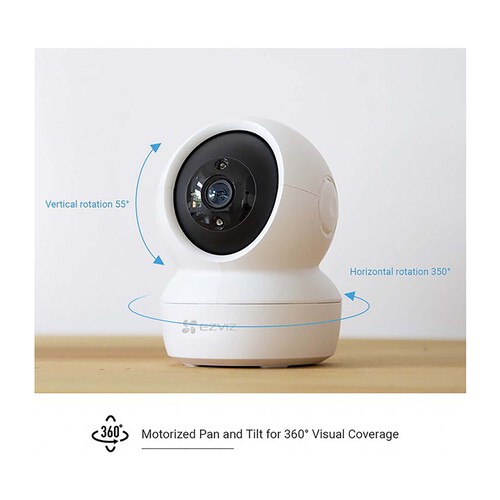 Cámara de seguridad WIFI EZVIZ C6N, 1080p, visión 360º, detección de movimientos, visión nocturna.