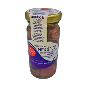 ARLEQUÍN Anchoas en aceite de oliva en trozos, tarro cristal 55 g.
