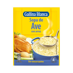 GALLINA BLANCA Sopa de ave con arroz GALLINA BLANCA sobre de 80 g.