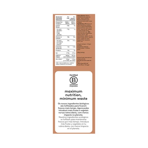 KENCKO Copos de avena ecológicos instantáneos con chocolate y frutas deshidratadas 6 x 43 g.