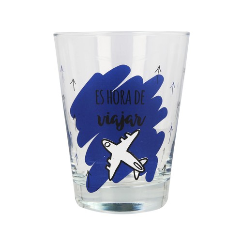 Vaso de vidrio decorado con capacidad de 0,5 litros