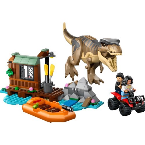 LEGO Jurassic World huída por el río y t.Rex a la caza 76975, 199 piezas, +5 años.
