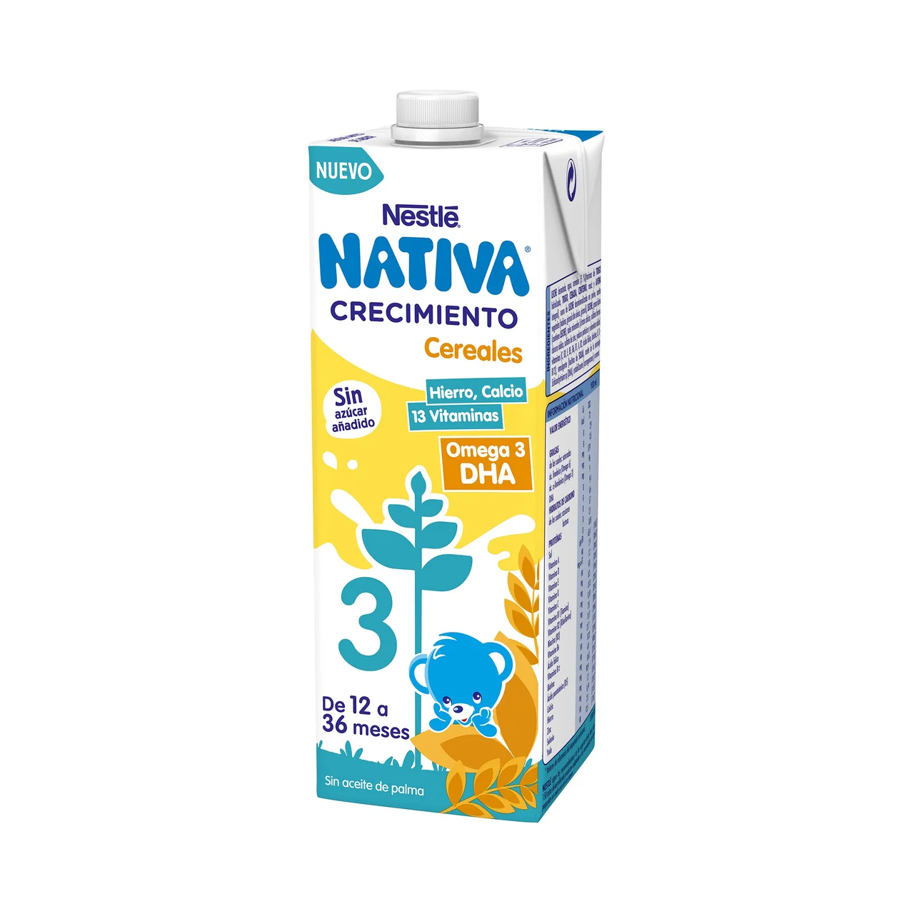 Crecimiento de Nestlé Leche (3) de crecimiento con cereales, de 12 a 36 meses 1 l.