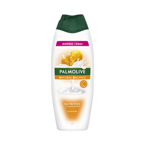 PALMOLIVE Gel de baño o ducha con textura crema, enriquecido con leche y extracto de miel 900 ml.