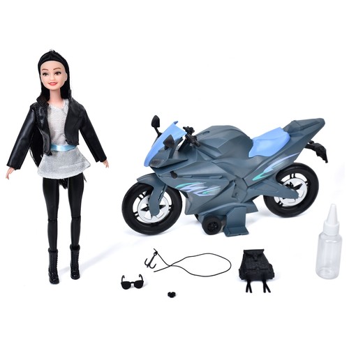 Muñeca Secret Squad Espia con Moto 8 piezas, con luz y sonido +5 Años ONE, TWO FUN