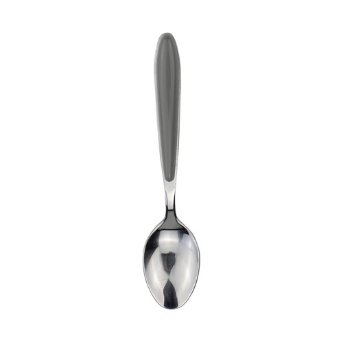 Cucharilla de acero inoxidable con mango de plástico color gris, ACTUEL.