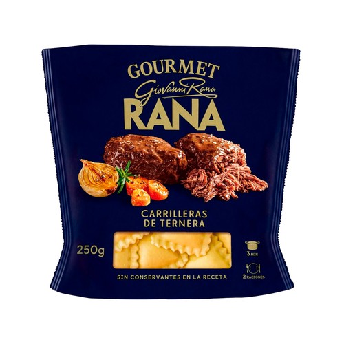RANA Gourmet Raviolis de pasta fresca rellenos guiso de carrilleras de ternera 250 g.