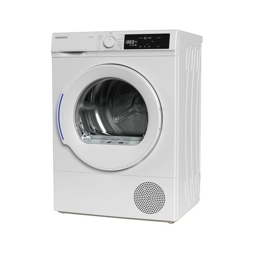 Secadora por bomba de calor DAEWOO TD-B8GP0WE0-ES, capacidad de secado: 8KG, clasificación energética: B, H: 84,5cm, A: 59,7cm, F: 52,5.