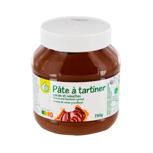 Crema de cacao con avellanas para untar PRODUCTO ECONÓMICO ALCAMPO 750 gr,