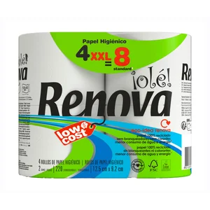 RENOVA ¡Ole! Papel higiénico compacto (procedente de papel 100% reciclado) de 2 capas  4 uds.