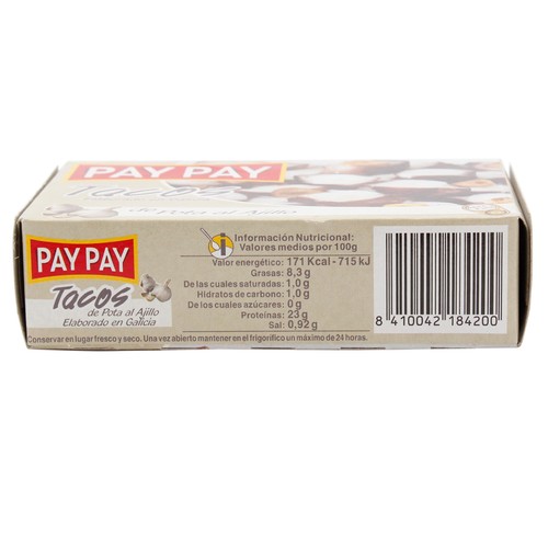 PAY PAY Pota al ajillo en tacos 63 g.