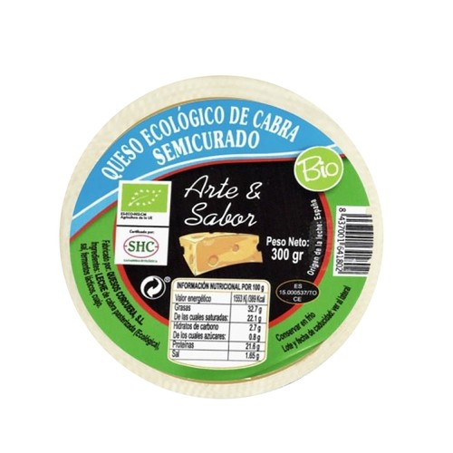 Queso de cabra semicurado ecológico AERTE & SABOR 300 g.