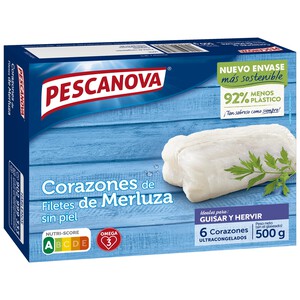 Imagen de PESCANOVA Corazones de merluza (filetes sin piel) ultracongelados PESCANOVA 500 g.