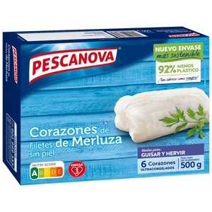 PESCANOVA Corazones De Merluza filetes Sin Piel Ultracongelados 