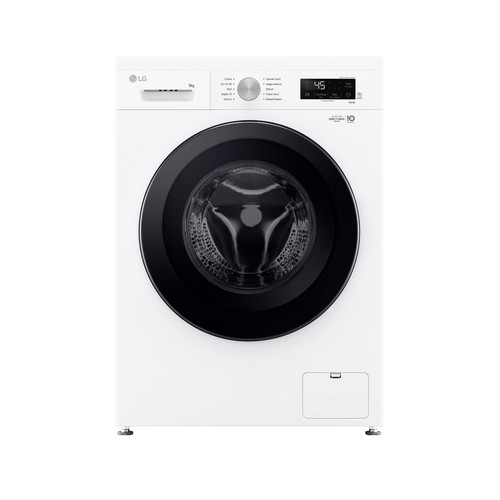 Lavadora LG F4X1009NWK Blanca, capacidad de carga: 9KG, clasificación energética: A, 1400RPM, H: 85cm, A: 60cm, F: 55cm.