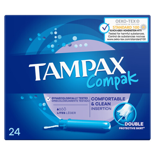 TAMPAX Tampones ligeros con aplicador TAMPAX Compak lites 24 uds