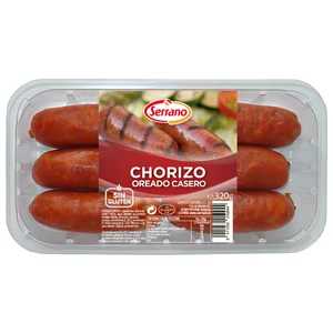 Bandeja con chorizos oreados casero, elaborados sin gluten SERRANO 320 g.