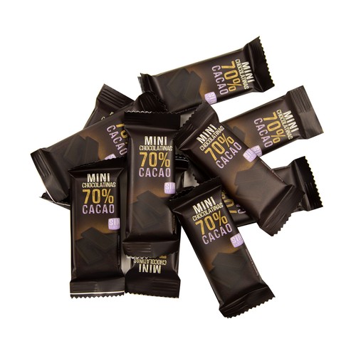 PRODUCTO ALCAMPO Mini chocolatinas de chocolate negro 70% 200 g.