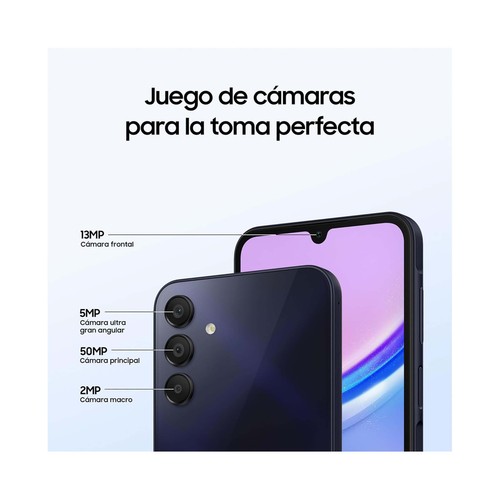 SAMSUNG Galaxy A15 negro, 128GB + 4GB Ram, móvil 16,5cm (6,5"). SM-A155FZKDEUB
